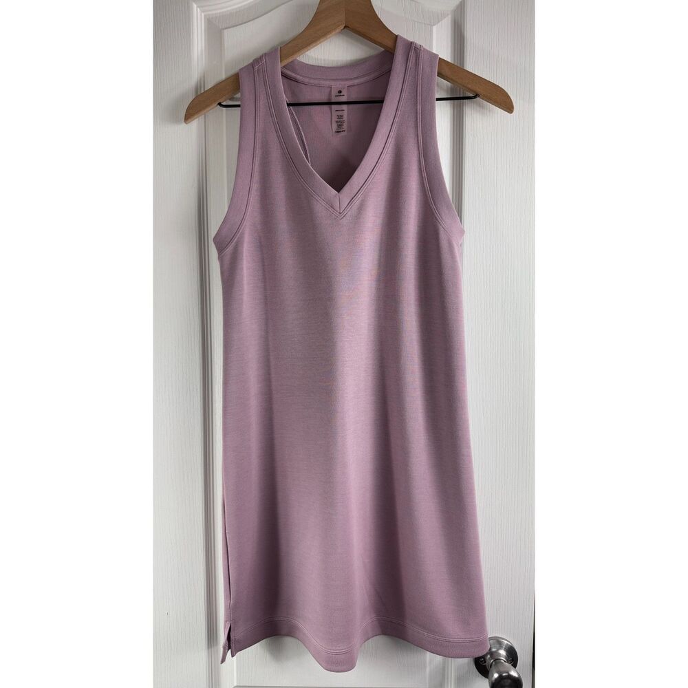 Colorfulkoala Women's V-Neck Racerback Tank Dress Purple Athleisure Size XS
